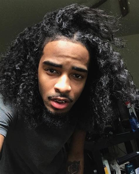 black mens long curly hairstyles|black dudes with curly hair.